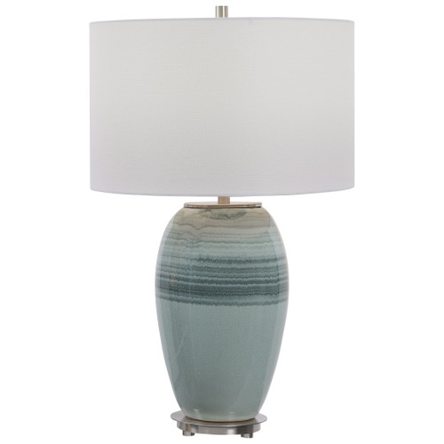 Caicos Teal Table Lamp close up view