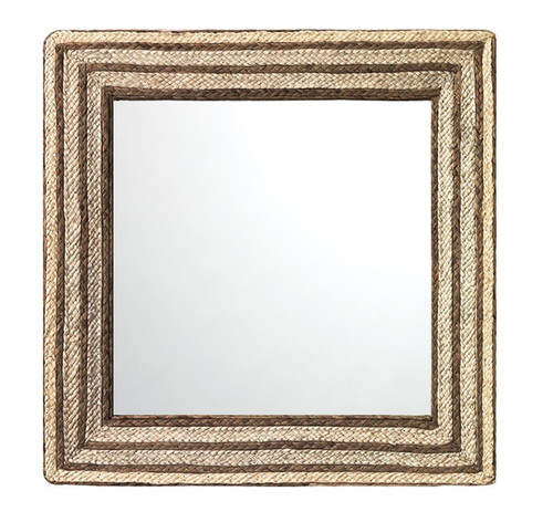 Casita Square Mirror in Natural Braided Seagrass 