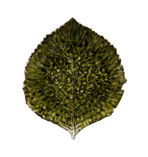 Riviera Large Hydrangea Leaf Forest Green Set of Six Plates 