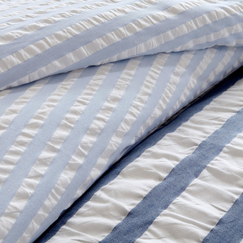 Sutton Blue Striped Queen Size Comforter Set.4