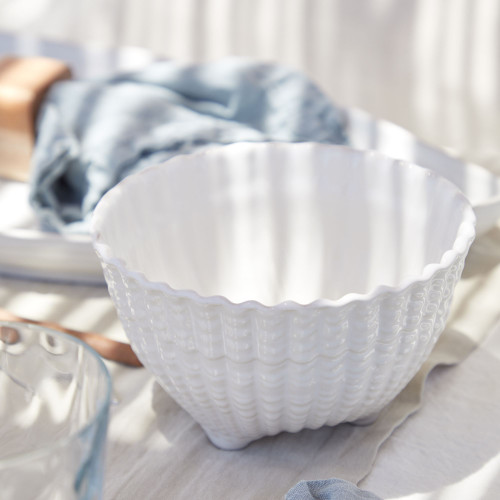  White Aparte Shell Footed Bowls - Set of 6
