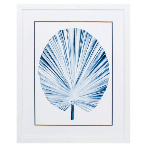 Deep Blue Indigo Tropical Leaf IV Image