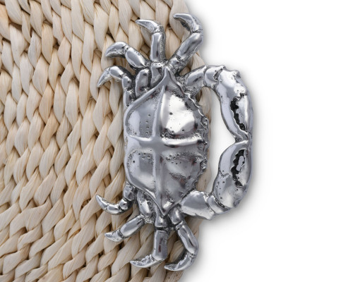 Twisted Seagrass Placemats with Pewter Crabs - Set of 4 close up detail