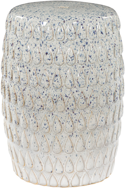 Blackwell White and Blue Ceramic Garden Stool