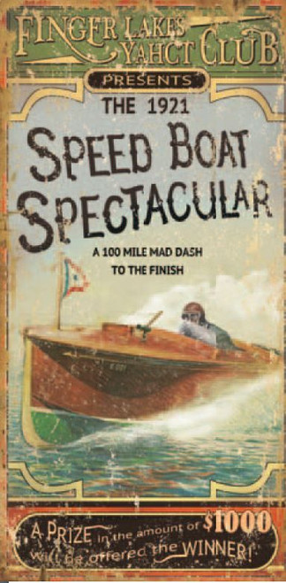 Speed Boat Spectacular Art Sign