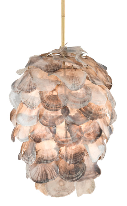Cruselle Layered Shell Chandelier light on
