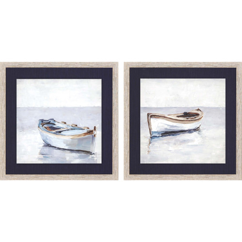 Reflected Horizon Set of Two Framed Nautical Prints