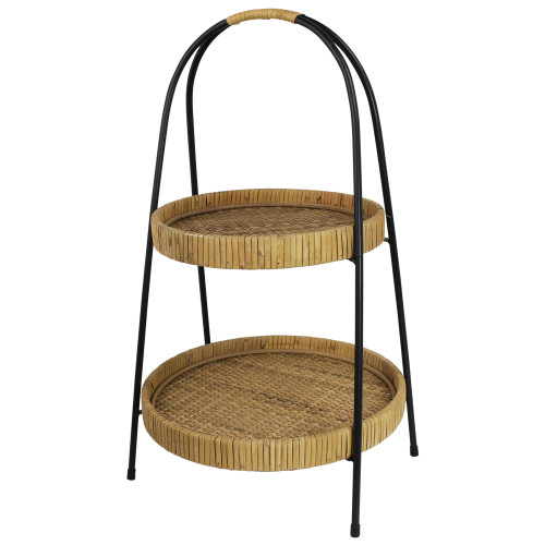 Cayman Rattan 2-Tier Serving Stand