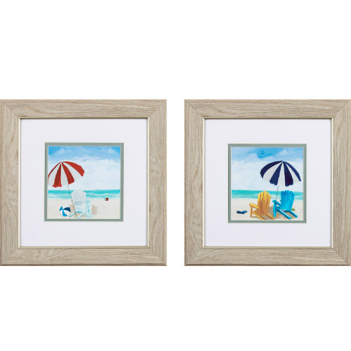 Colorful Beach Chairs and Umbrella Prints