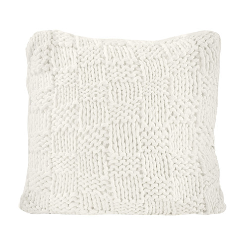 Soft Cream-Ivory Checkered Knit Euro Sham 27 x 27