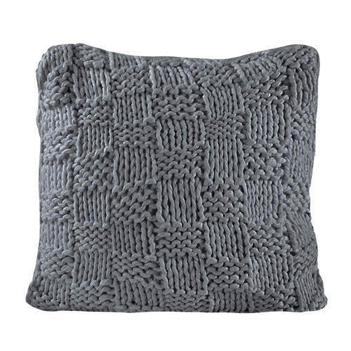 Slate Blue Chess Knit Euro Sham