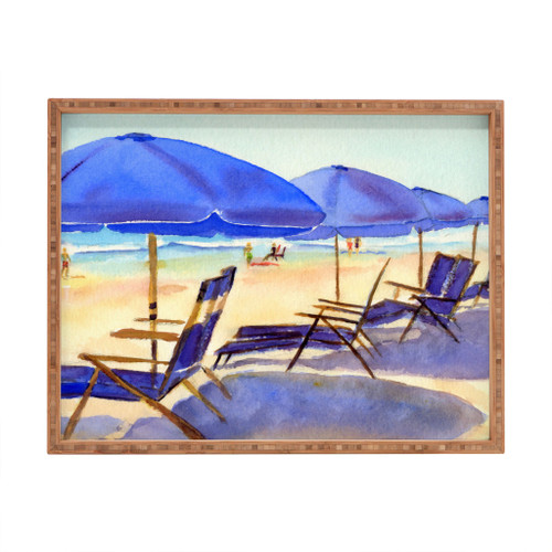 Blue Beach Chairs Serving Tray - Large