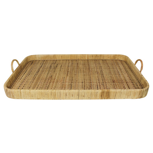 Cayman Grand Handled Rectangle Rattan Tray