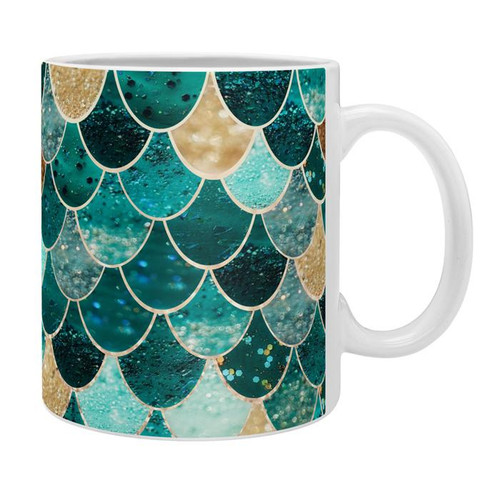 Real Teal Mermaid Coffee Mugs -Set of 4