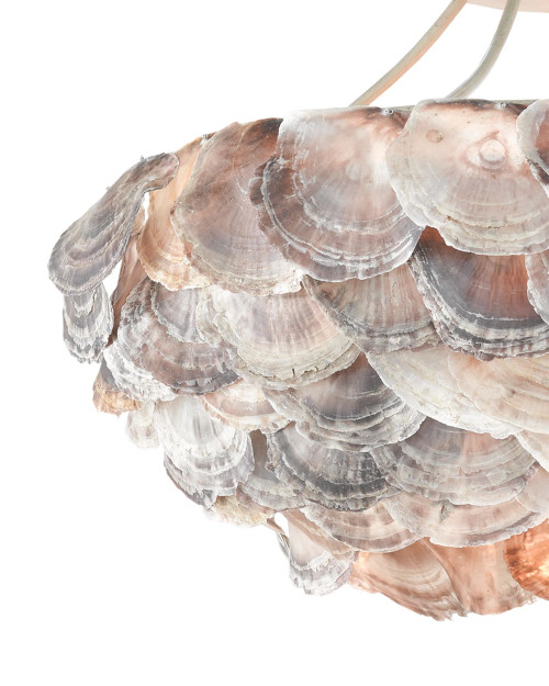 Seahouse Shell Flush Mount Chandelier close up