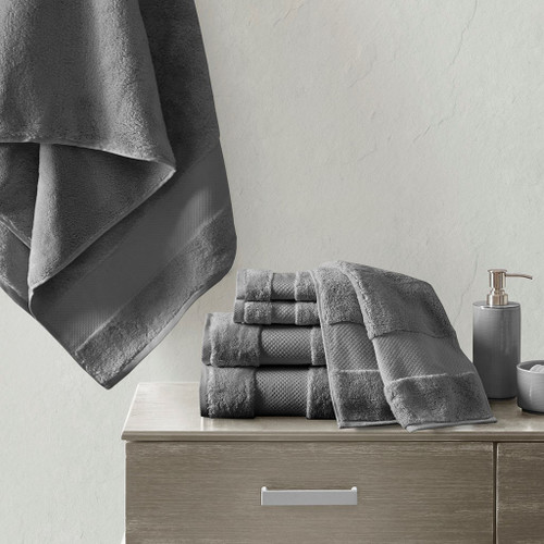 Turkish Cotton Stormy Grey Bath Towel Set view 2
