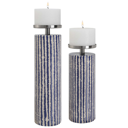 Havana Blue Candleholder Set