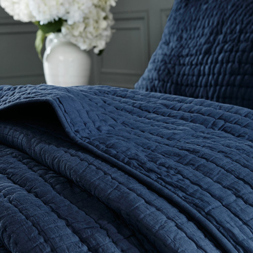 Serene Blue Hand-Quilted Bedding Collection.2