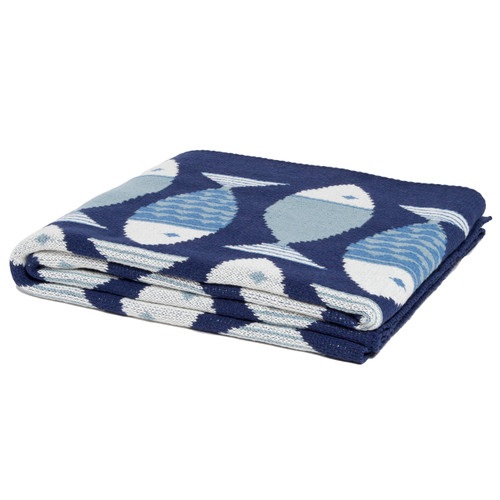 Big Fish Blue Knit Throw
