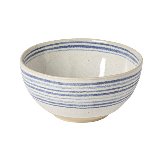 Nantucket White and Blue Striped Soup-Cereal Bowl