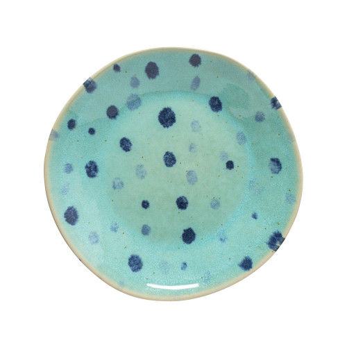 Nantucket Aqua and Blue Polka Dots Salad Plate 