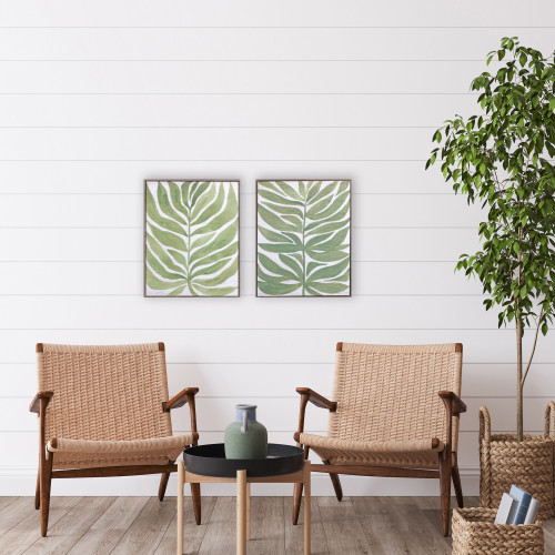 Driftwood Palm Leaf Glitz Prints - Set of Two lifestyle