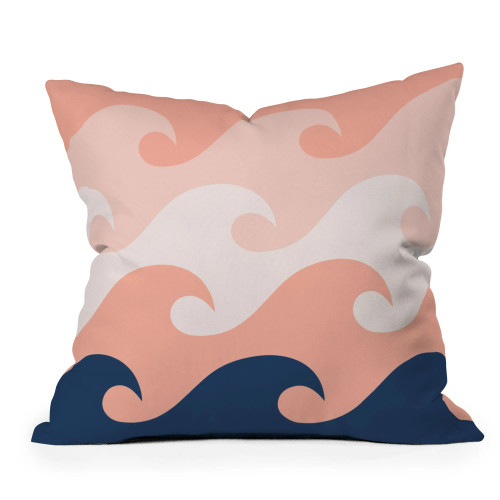 Sunset Ocean Waves Indoor-Outdoor Pillow