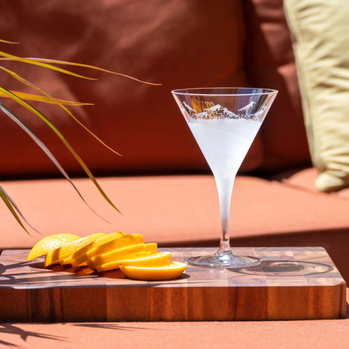 Sandpiper Frosted Martini Glass lifestyle