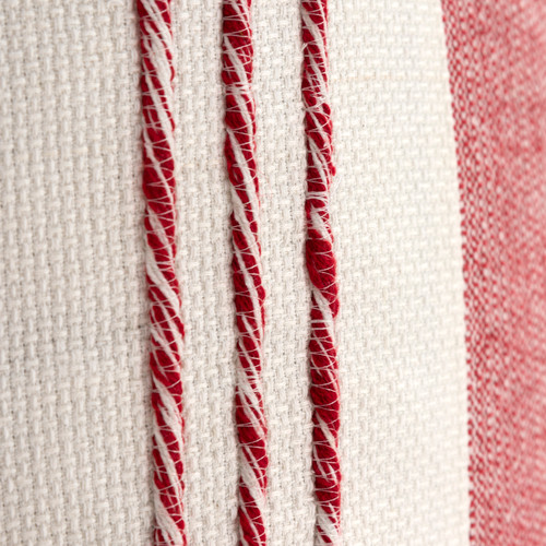 Camano Isle Red and White Pillow close up