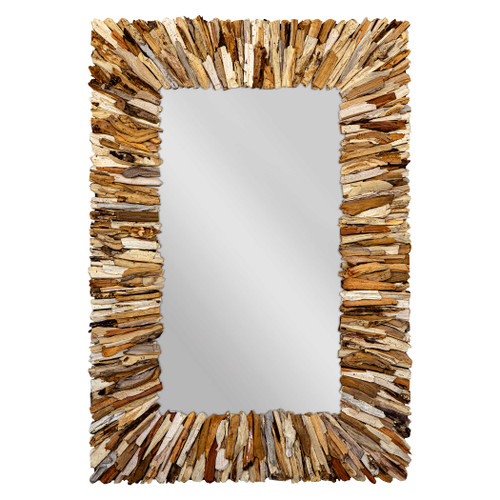 Natural Teak Branch Rectangle Mirror