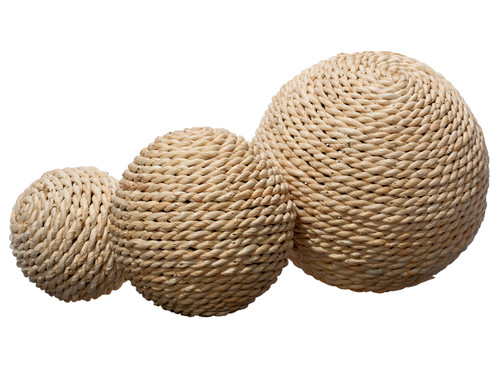 Malibu Straw Wrapped Decorative Orbs