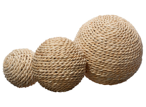 Malibu Braided Straw Wrapped Decorative Orbs