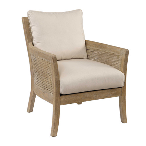 Encore Light Wash Cane Woven Accent Chair