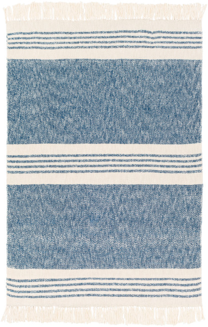 Blue Chamoix Striped Knit Throw Blanket stripes