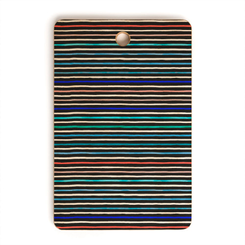 Navy Marker Stripes Rectangle Cheese Board