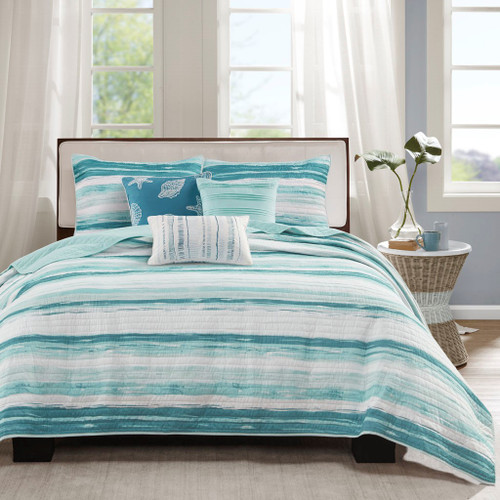Marina Turquoise Sea 6-Piece Quilted Set