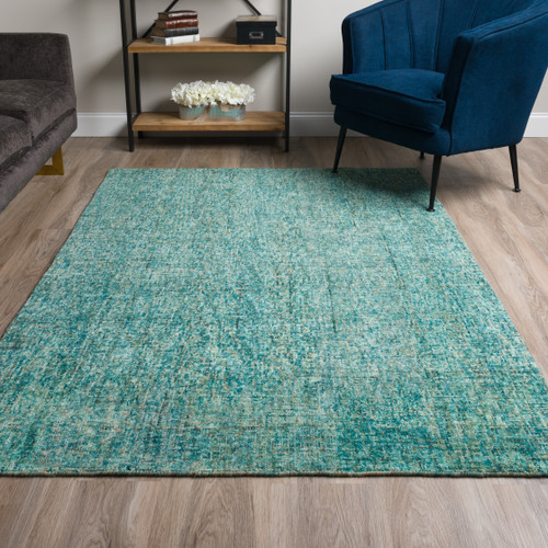 Calisa Turquoise Hand Tufted Wool Rug room view 1