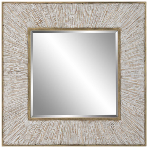  Sand Point White Washed Square Mirror