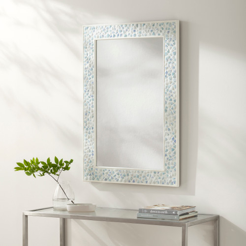 Large Blue Shell Framed Mirror wall view