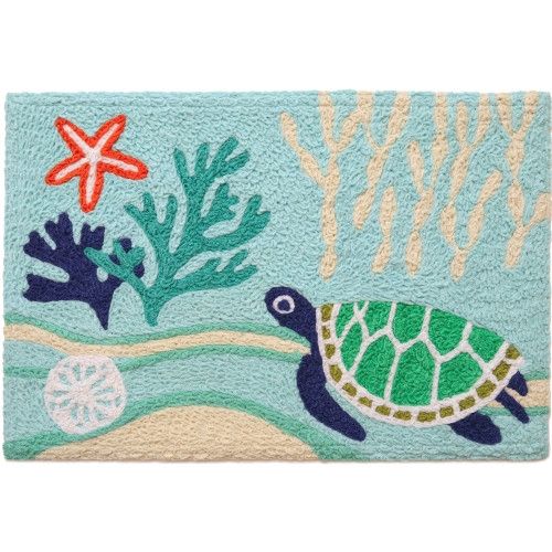 Sea Turtle, Starfish and Coral Accent Rug