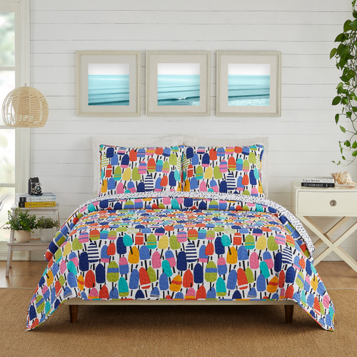 Bright Buoys King Size Quilt Set