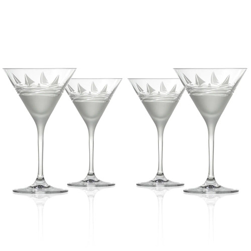 Regatta Etched Martini Glasses - Set of 4