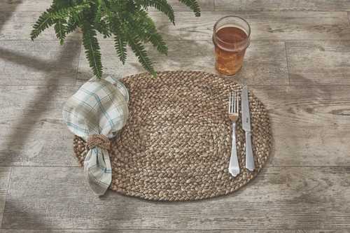 Oval Jute Placemats - Set of 6 on table