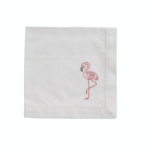 Embroidered Flamingo Napkins - Set of Four.2