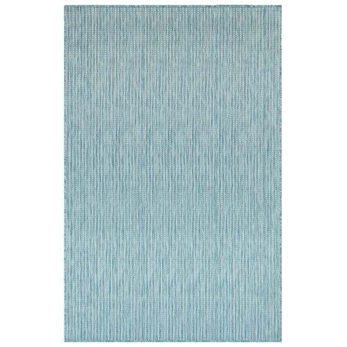 Textured Aqua Striped Carmel Rug