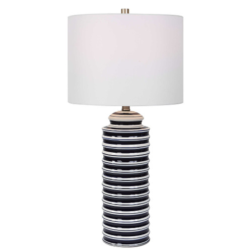 Bar Harbor Striped Navy Table Lamp 