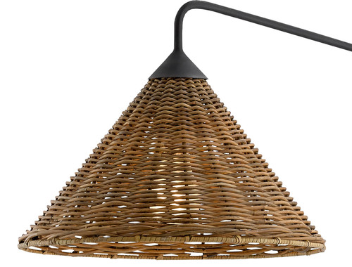 Woven Basket Swing Arm Sconce close up