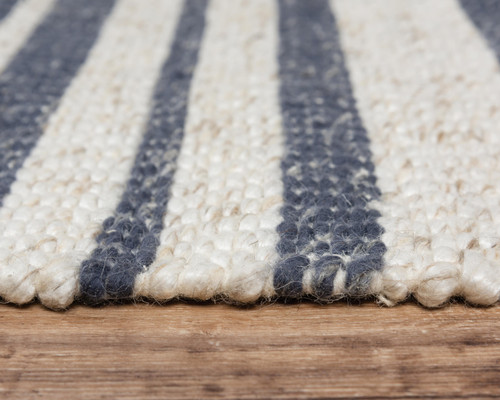 Capri Navy Seaside Woven Rug edge