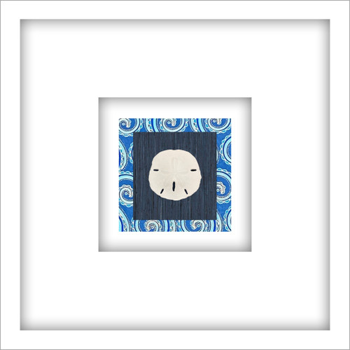 Medium Sand Dollar II White Shadowbox Art