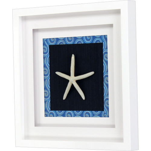 Medium Starfish II White Shadowbox Art angle view